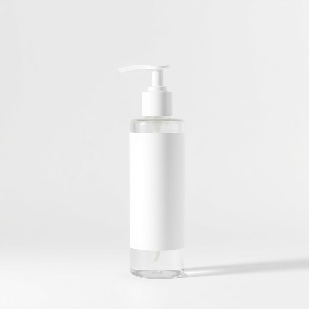 Amino Acid Gentle Foaming Cleanser — Unbranded white-label cleanser pump bottle on a white background