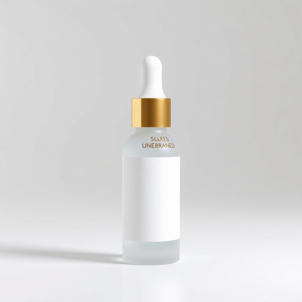 Hyaluronic Hydra-Plump Serum — Unbranded white-label facial serum bottle on a white background