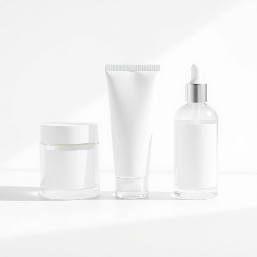Promotion — Starter Skincare Trio — Unbranded white-label skincare gift set trio on a white background